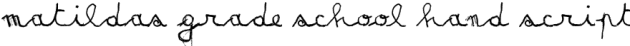 Matildas Grade School Hand Script